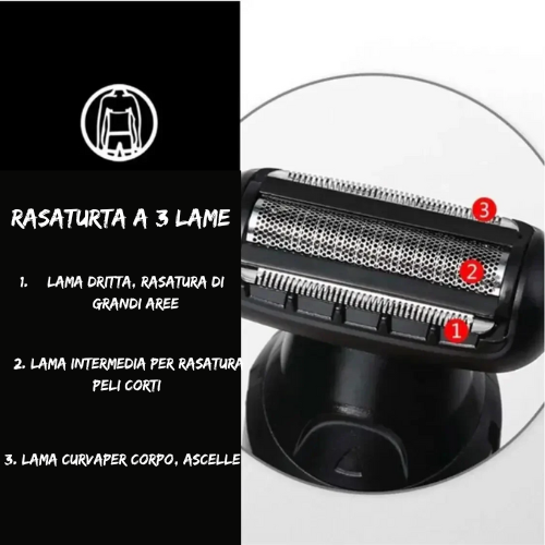 Tagliacapelli e Rasoio Elettrico 2 in 1 - Multifunzione Ricaricabile con Trimmer per Peli Nasali e Schermo LCD.