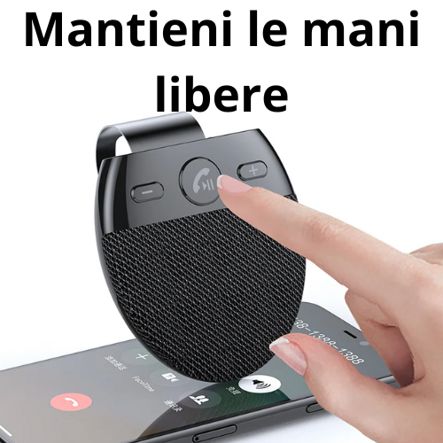 Kit vivavoce per auto. Bluetooth 5.0 wireless, vivavoce, lettore musicale con microfono.