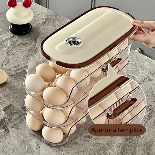 1 piece, egg storage box, automatic rolling refrigerator egg rack storage, hand-held egg refrigerator side door storagerack