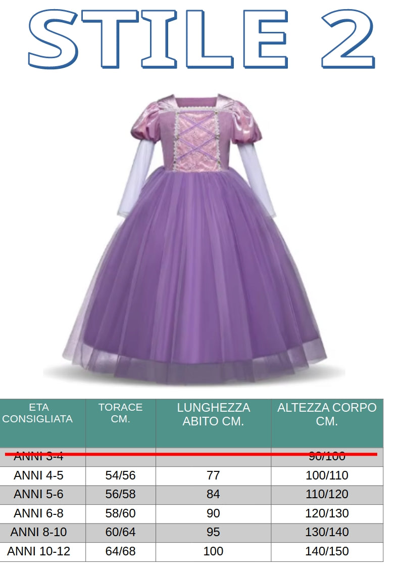 Abito principessa per carnevale, cosplay, feste. Modello a scelta.