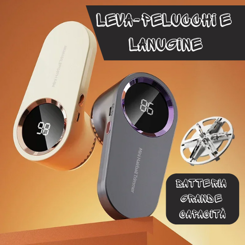 ✨ Leva-pelucchi Elettrico - Compatto, Potente e Delicato sui Tessuti. Display Digitale a Led ✨