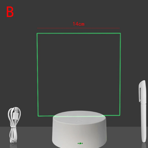 Lavagna in acrilico per appunti e disegno , lampada LED, USB, cancellabile, con telecomando. 7/16 colori intercambiabili a piacere.