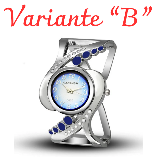 Bracciale con orologio al quarzo. Accessorio chic, elegante, alla moda, un dettaglio che fa la differenza.