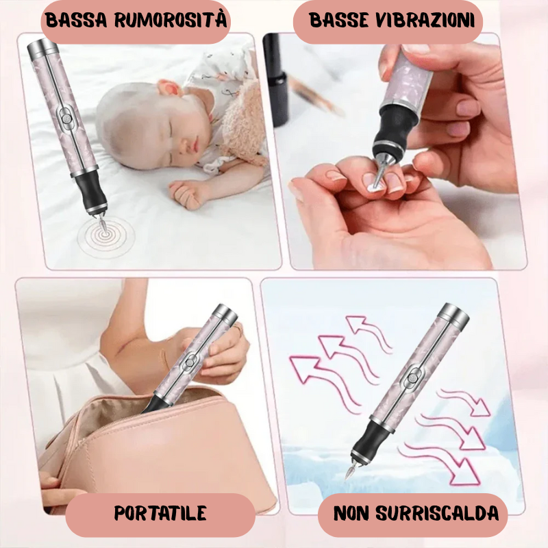 Trapano/smerigliatore ricaricabile per unghie. Kit per manicure e pedicure trapano con accessori