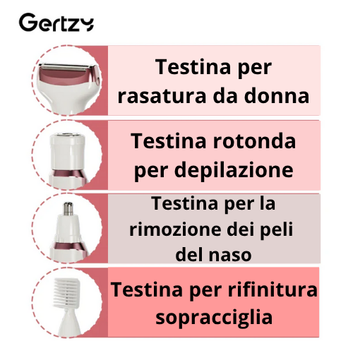 ✨ Epilatore Donna 4 in 1 Ricaricabile – Depilazione Viso, Corpo e Zone Delicate ✨