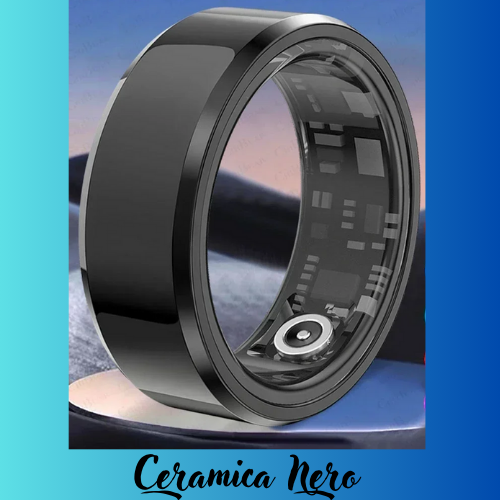 Anello smart per Android e Ios. Cardiofrequenzimetro, impermeabile IP68 fino -300 mt, multi-sport, controllo del sonno.