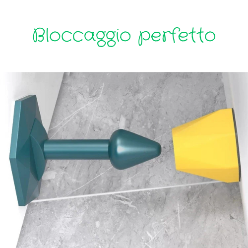 Fermaporta autoadesivo in silicone. Protezione della parete e della porta da urti violenti.