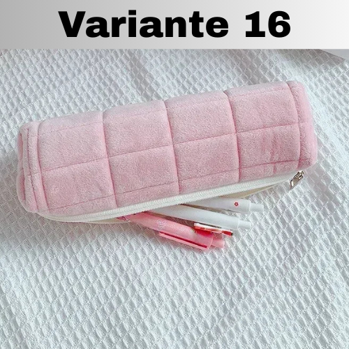 🧳Borsa Beauty-case con cerniera, tinta unita, per il trucco in pelliccia. Comoda, Capiente.