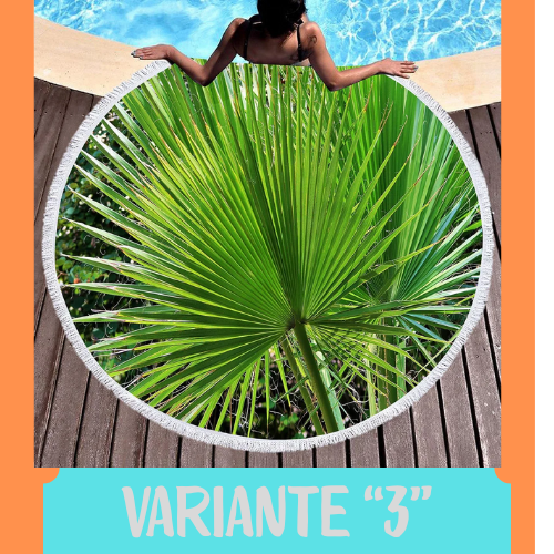 Palm Leaf Round Beach Towel,Superfine Polyester Sand Resistant Beach Blanket,Absorbent Quick Dry Pool Towel Portable Picnic Mat
