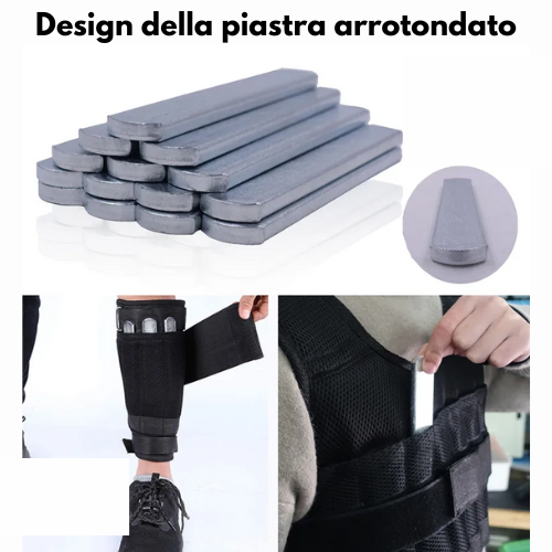 Giubbotto, Manicotti, Gambali Zavorrati Professionale Unisex. Allenamento Intensivo e Personalizzato Per Aumento Della Forza Esplosiva.