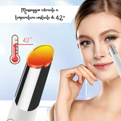 Massaggiatore Occhi e Viso IPL | Luce Rossa, Blu e Viola | Vibrazione Calda a 42°C | Ricaricabile, Portatile, con Base Sterilizzante | Anti-Occhiaie e Anti-Gonfiore.
