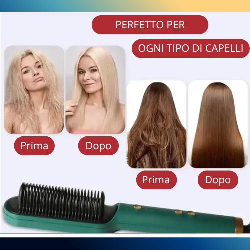 Piastra per lisciare i capelli multifunzionale. Pettine agli ioni negativi per lo styling antiscottatura.