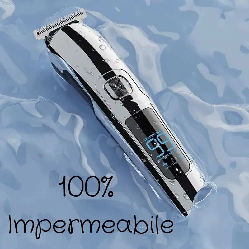 Tagliacapelli Multifunzione Ricaricabile. Kit Completo per Rasatura di Tutto il Corpo. Schermo LCD. Kit per la Cura dei Capelli, Barba e Peli.