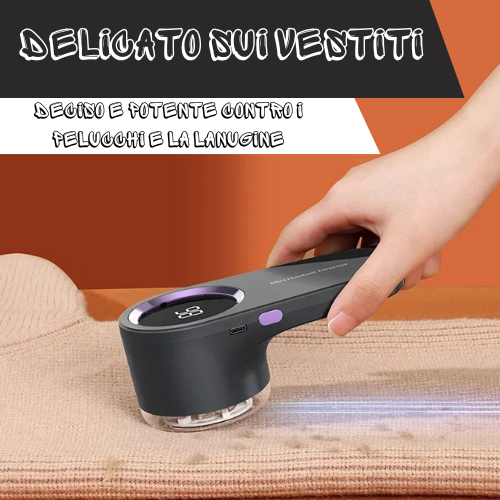 ✨ Leva-pelucchi Elettrico - Compatto, Potente e Delicato sui Tessuti. Display Digitale a Led ✨