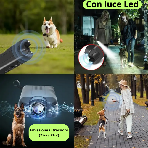Dog Repeller Portable Ultrasonic Deterrent Handheld Anti-barking 3in1 Dog Training Device Repel Animals Pets Dog Trainer