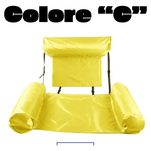 Materassino “sedia” mare-piscina, gonfiabile. Robusta e leggera, in vari colori, per un relax a 360°.
