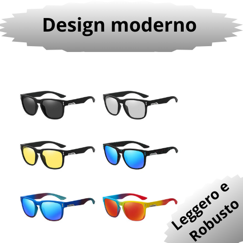 Occhiali da Sole Polarizzati Uomo Donna – Protezione UV400, Design Quadrato, Leggeri e Resistenti – Disponibili in Vari Colori.