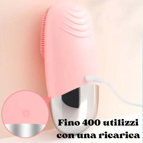 Spazzola Pulizia Viso Elettrica in Silicone | Vibrazione Ultrasonica, USB Ricaricabile, Impermeabilità IPX7 | Per Tutti i Tipi di Pelle – Compatta e Portatile.