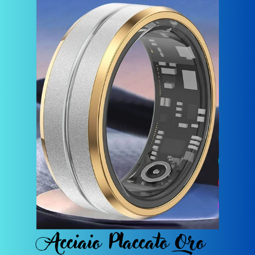Anello smart per Android e Ios. Cardiofrequenzimetro, impermeabile IP68 fino -300 mt, multi-sport, controllo del sonno.