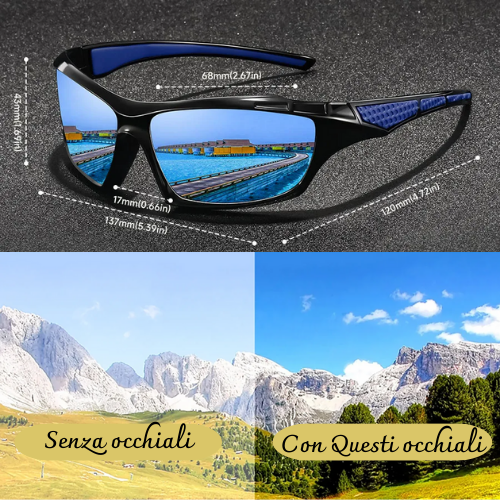 🕶️ Occhiali da Sole Unisex Polarizzati – Leggeri, Resistenti, Antiriflesso, Protezione UV Totale.