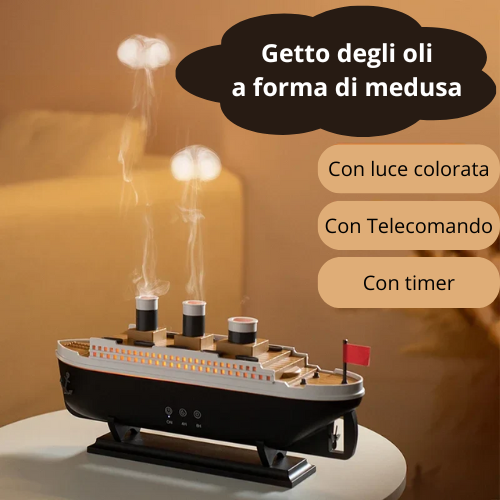 Titanic Ship Model Air Humidifier Home 250ml Remote Control Essential Oil Jellyfish Smoke Ring Spray Aroma Diffuser Humidifiers