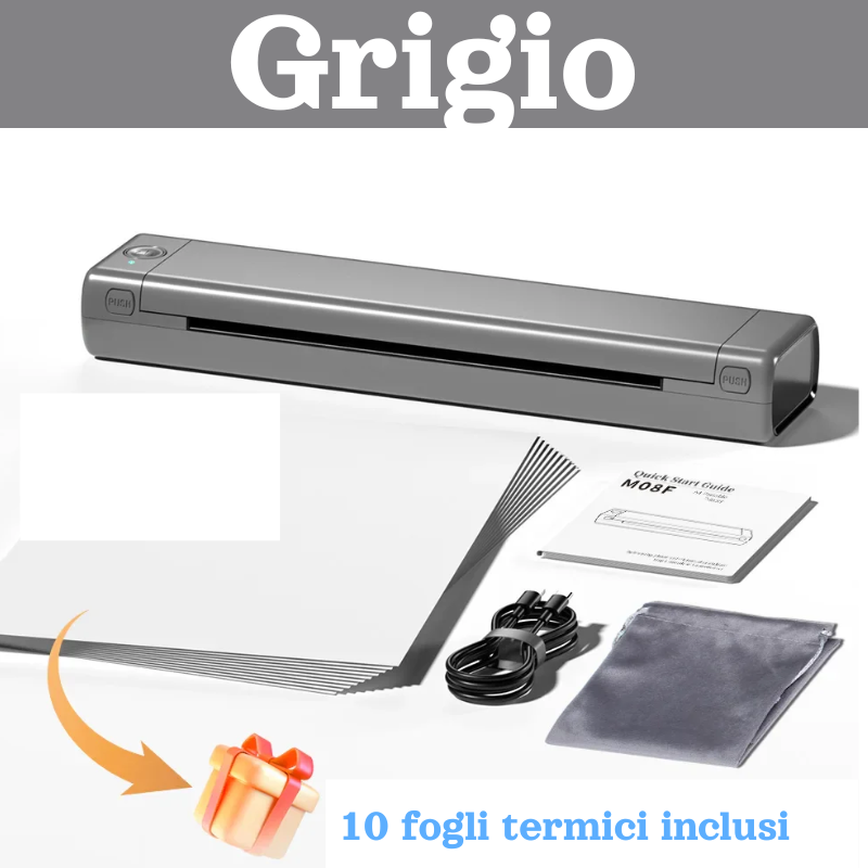 Stampante Termica Portatile A4 Phomemo M08F – (Monocromatica, Bluetooth/USB), per Android, Ios e PC.