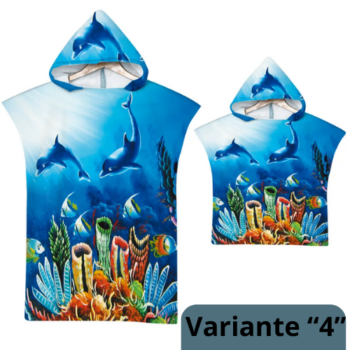 Sea Animals Hooded Beach Towel for Adult Kids Super Soft Childrens Beach Bath Towel Outdoor Poncho Bathrobe Towels
