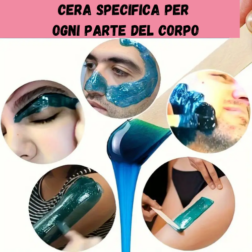 Cera per depilazione dura in grani. Perle di cera a caldo specifiche per la rimozione dei peli su ogni parte del corpo. Confezione da 50/100/150 e 300 grammi.