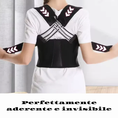Cintura Posturale Invisibile Uomo Donna – Dispositivo Correttivo Schiena e Spalle, Fascia Anti-Gobba Traspirante e Regolabile per Postura Corretta.