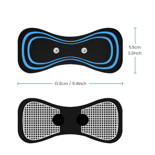 "Fascia adesiva" per massaggiatore portatile EMS per collo, per spalle, vita e gambe. Kit con fascia, elettrodi e telecomando.