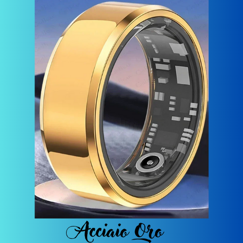 Anello smart per Android e Ios. Cardiofrequenzimetro, impermeabile IP68 fino -300 mt, multi-sport, controllo del sonno.
