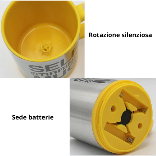 Tazza automatica in acciaio inossidabile con mescolatore da 400 ml. Per mescolare caffè, latte e succhi.