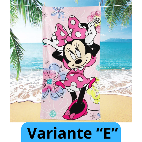 Asciugamano per bambine con immagini cartone animato “Minnie”. Varie immagini misure a scelta.