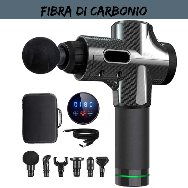 Massaggiatore a Pistola Professionale - Massaggio Profondo, Relax e Recupero Muscolare a Casa o Dove Vuoi.