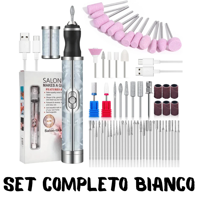 Trapano/smerigliatore ricaricabile per unghie. Kit per manicure e pedicure trapano con accessori