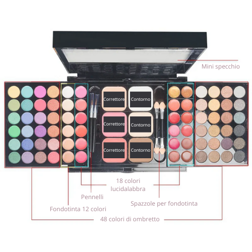 🎨 Palette Ombretti Multi-Colore in Polvere Pressata da 40/74/78 colori– Alta Pigmentazione, Lunga Durata & Impermeabile. Kit di cosmetici alla moda per il trucco.💖