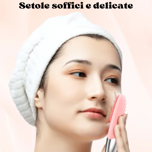 Spazzola Pulizia Viso Elettrica in Silicone | Vibrazione Ultrasonica, USB Ricaricabile, Impermeabilità IPX7 | Per Tutti i Tipi di Pelle – Compatta e Portatile.