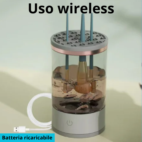 Macchina Elettrica per la Pulizia dei Pennelli da Trucco – Mini, Portatile, con Rotazione ad Alta Velocità – 3 Modalità di Pulizia | 7000 giri/min | 8W | USB 5V.