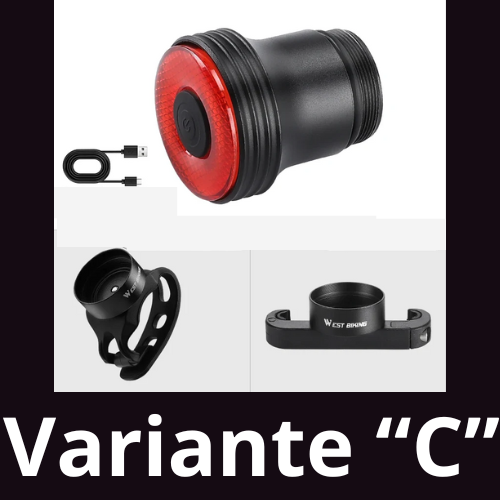 WEST BIKING Bike Tail Light Smart Sensing MTB Road Bike Rear Light IPX6 Waterproof Type-C Charging Taillight Cycling Accessory