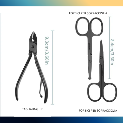 Set Pedicure/Manicure Professionale 7-24 Pezzi – Kit in Acciaio Inox con Custodia in Pelle. Compatto, Portatile.