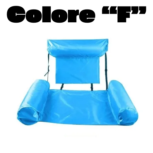 Materassino “sedia” mare-piscina, gonfiabile. Robusta e leggera, in vari colori, per un relax a 360°.