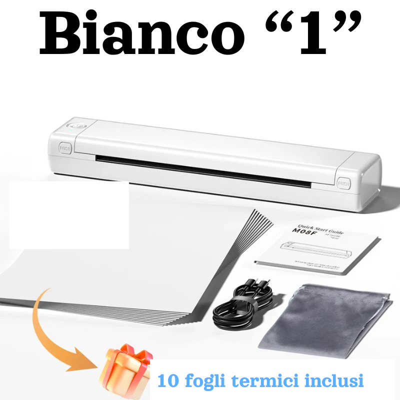 Stampante Termica Portatile A4 Phomemo M08F – (Monocromatica, Bluetooth/USB), per Android, Ios e PC.