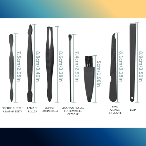 Set Pedicure/Manicure Professionale 7-24 Pezzi – Kit in Acciaio Inox con Custodia in Pelle. Compatto, Portatile.