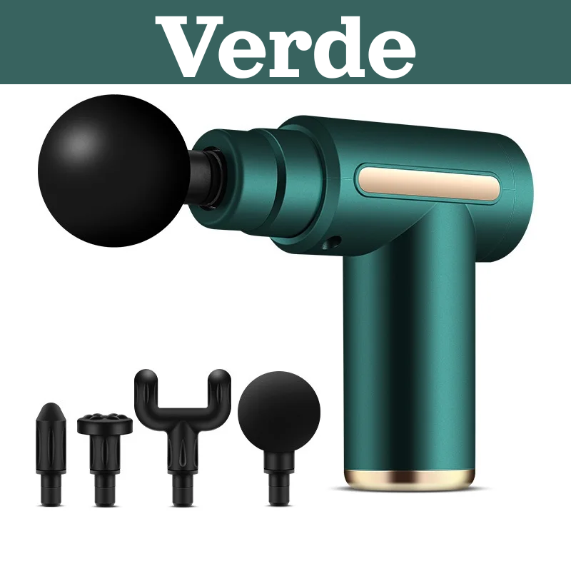 Massaggiatore a pistola con 4 testine cambiabili. Sollievo Muscolare Profondo, Sempre a Portata di Mano. Velocità regolabile a Sei Marce.