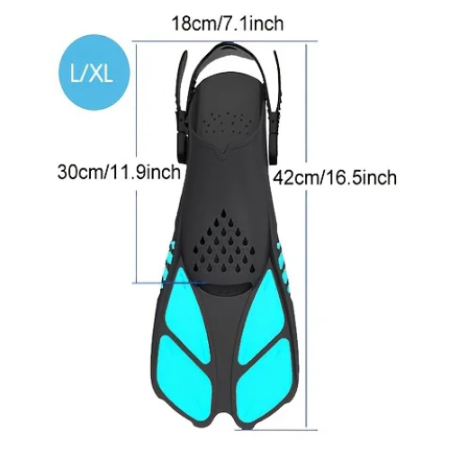 Mask Fin Snorkel Set Snorkeling Gear for Adults with Panoramic View Anti-Fog Mask Trek Fins Dry Top Snorkel and Gear Bag