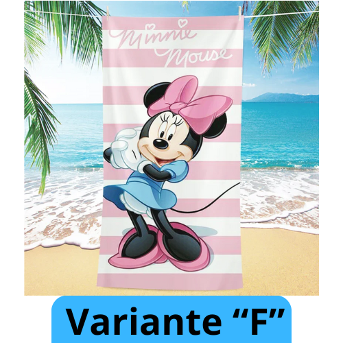 Asciugamano per bambine con immagini cartone animato “Minnie”. Varie immagini misure a scelta.