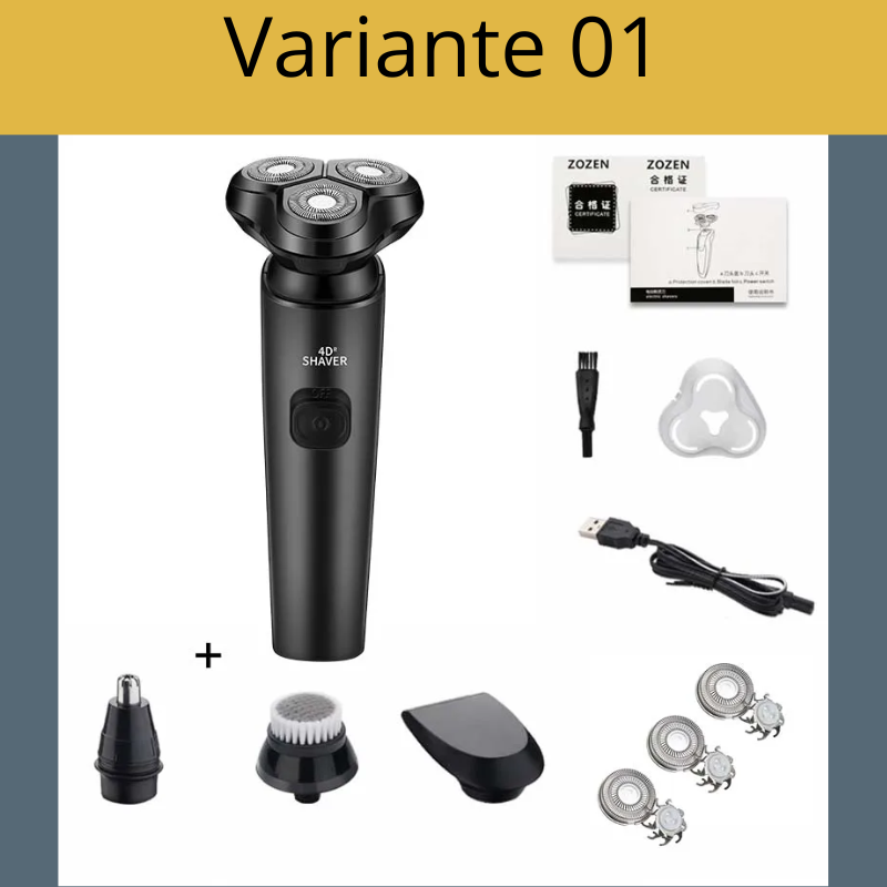 "Rasoio Elettrico con Display LCD e Trimmer Nasale: Compatto, Potente e Ricaricabile"