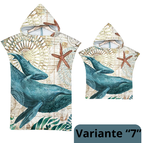 Sea Animals Hooded Beach Towel for Adult Kids Super Soft Childrens Beach Bath Towel Outdoor Poncho Bathrobe Towels