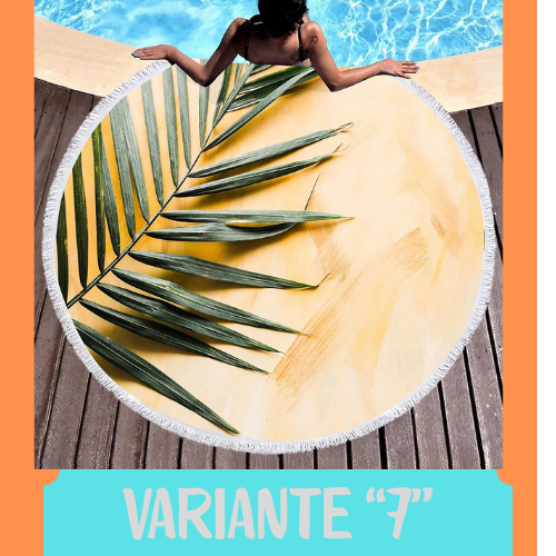 Palm Leaf Round Beach Towel,Superfine Polyester Sand Resistant Beach Blanket,Absorbent Quick Dry Pool Towel Portable Picnic Mat