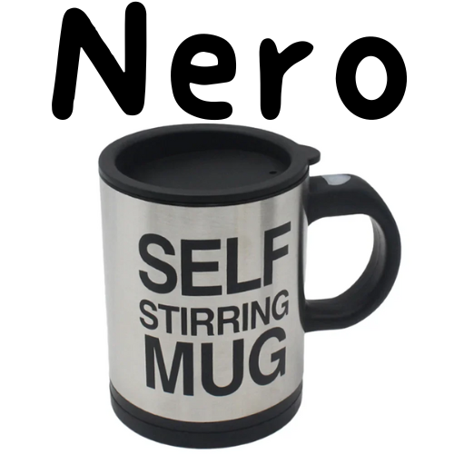 Tazza automatica in acciaio inossidabile con mescolatore da 400 ml. Per mescolare caffè, latte e succhi.